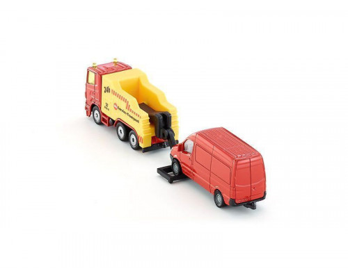 Грузовик-эвакуатор Siku 1667 с микро-автобусом
