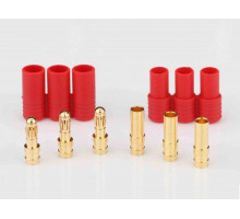 Разъем HXT 3.5мм тройной позолоченный "мама/папа" в пластиковом корпусе (2шт.)