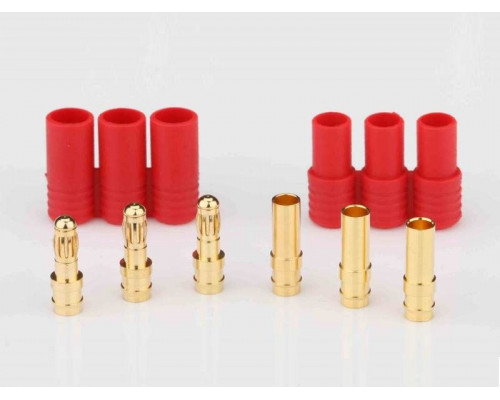 Разъем HXT 3.5мм тройной позолоченный мама/папа в пластиковом корпусе (2шт.)