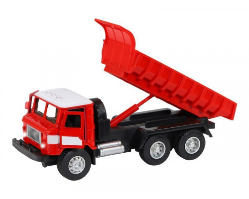 Машина АВТОПАНОРАМА Грузовик, 1/32, красный, откр. двери, свет, звук, инерция, в/к 24*8*10 см