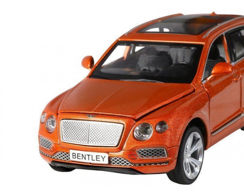 Машина АВТОПАНОРАМА Bentley Bentayga, оранжевый, 1/34, свет, звук, инерция, в/к 17,5*13,5*9 см