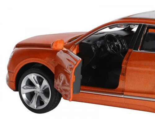 Машина АВТОПАНОРАМА Bentley Bentayga, оранжевый, 1/34, свет, звук, инерция, в/к 17,5*13,5*9 см