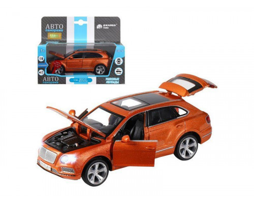 Машина АВТОПАНОРАМА Bentley Bentayga, оранжевый, 1/34, свет, звук, инерция, в/к 17,5*13,5*9 см