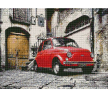 Алмазная мозаика с нанесенной рамкой 40х50 ФИАТ 500 (22 цвета)