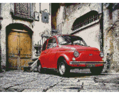 Алмазная мозаика с нанесенной рамкой 40х50 ФИАТ 500 (22 цвета)