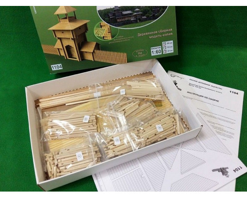 Сборная деревянная модель СВМодель. Надвратная башня Зашиверского острога, 992 детали, 1/60