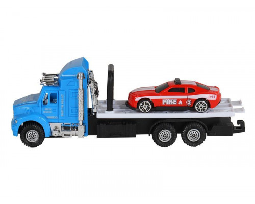 Машина AUTODRIVE Эвакуатор инерционная с пожарной машиной, в/п 23,5*6,5*19,5см