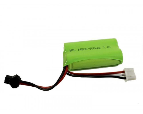 Аккумулятор Li-Ion 500mAh, 7.4V для автомоделей WPL B-14, B-24, C-14, C-24, B-16, B-36