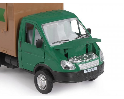 Машина АВТОПАНОРАМА ГАЗель-бизнес Кофе, зеленый, 1/28, свет, звук, в/к 24*14*12