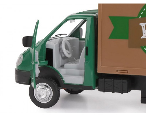 Машина АВТОПАНОРАМА ГАЗель-бизнес Кофе, зеленый, 1/28, свет, звук, в/к 24*14*12