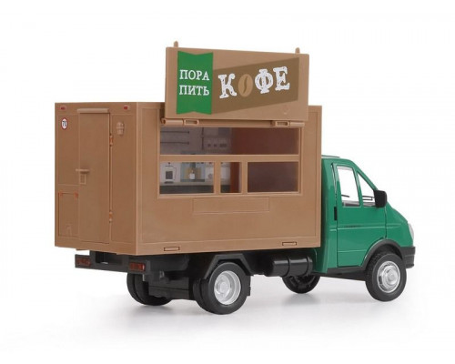 Машина АВТОПАНОРАМА ГАЗель-бизнес Кофе, зеленый, 1/28, свет, звук, в/к 24*14*12