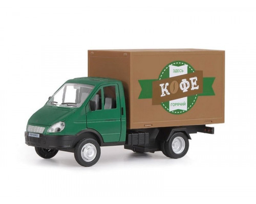 Машина АВТОПАНОРАМА ГАЗель-бизнес Кофе, зеленый, 1/28, свет, звук, в/к 24*14*12