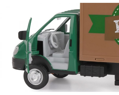 Машина АВТОПАНОРАМА ГАЗель-бизнес Кофе, зеленый, 1/28, свет, звук, в/к 24*14*12