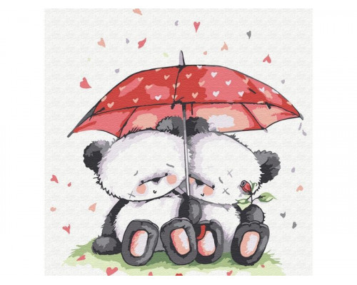 Набор юного художника 20х20 Медвежата под зонтом (12 цветов)