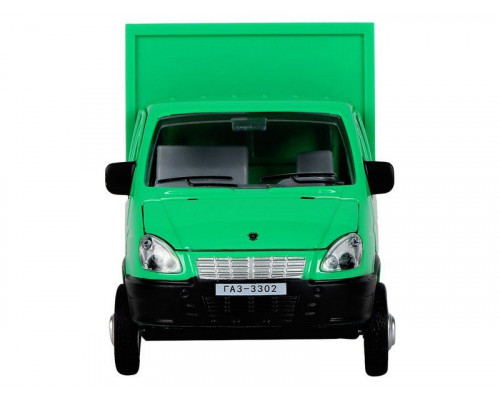 Машина АВТОПАНОРАМА ГАЗель-бизнес Грузовичкоф, 1/28, зеленый, свет, звук, в/к 24*14*12 см