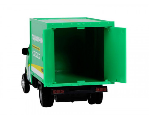 Машина АВТОПАНОРАМА ГАЗель-бизнес Грузовичкоф, 1/28, зеленый, свет, звук, в/к 24*14*12 см