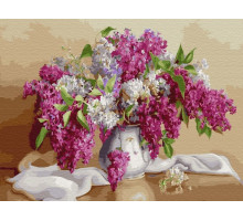 Картина по номерам 40х50 Бузин. Сирень (28 цветов)