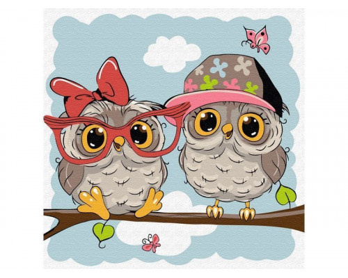 Набор юного художника 20х20 Маленькие совята (12 цветов)
