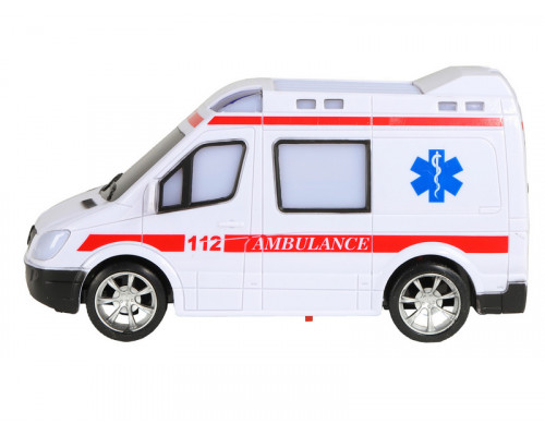 Радиоуправляемая машина AUTODRIVE Скорая помощь, 1/18, белый, 27MHz, свет, в/к, 28*11*19,2см