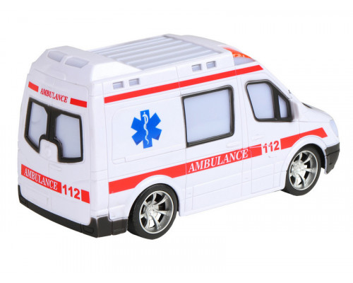Радиоуправляемая машина AUTODRIVE Скорая помощь, 1/18, белый, 27MHz, свет, в/к, 28*11*19,2см