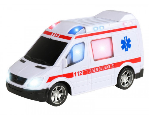 Радиоуправляемая машина AUTODRIVE Скорая помощь, 1/18, белый, 27MHz, свет, в/к, 28*11*19,2см