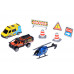 Набор металлических машинок AUTODRIVE JB0403983, Городская техника 3шт с дорожными знаками