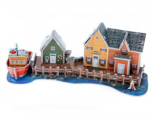 3D пазл из пенокартона РЫБАЦКИЙ ПРИЧАЛ (27 деталей)