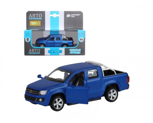 Машина АВТОПАНОРАМА Volkswagen Amarok, синий, 1/46, инерция, откр. двери, в/к 17,5*12,5*6,5 см