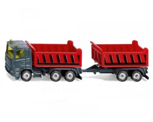 Грузовик Siku 1685 с прицепом, 15.2 см, серый/красный