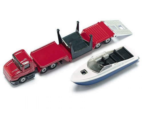 Набор техники Siku 1613 Тягач с катером 1/55, 16.3 см