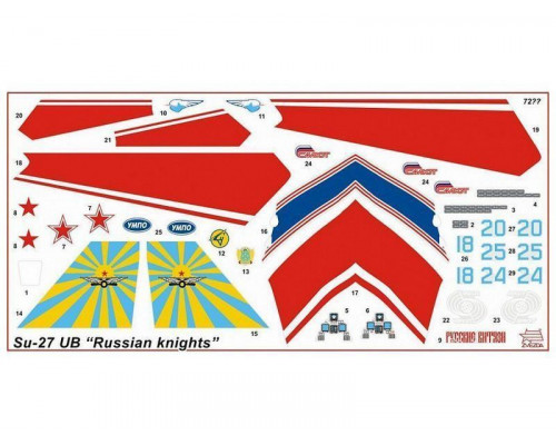 Сборная модель ZVEZDA Авиационная группа высшего пилотажа Су-27УБ Русские витязи, 1/72