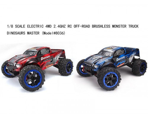 Радиоуправляемый монстр Remo Hobby Dinosaurs Master Brushless UPGRADE (синий) 4WD 2.4G 1/8 RTR