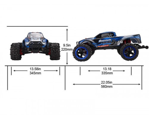 Радиоуправляемый монстр Remo Hobby Dinosaurs Master Brushless UPGRADE (синий) 4WD 2.4G 1/8 RTR