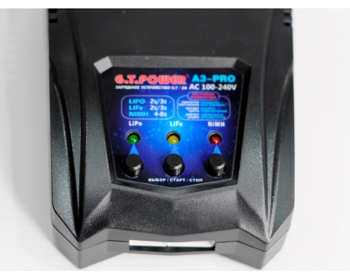 Универсальное З/У G.T.Power A3PRO-V1 LiPo/NiMh (220В/2A/2-3S) T-plug/TRX/Tamiya/Mini Tamiya/XT60
