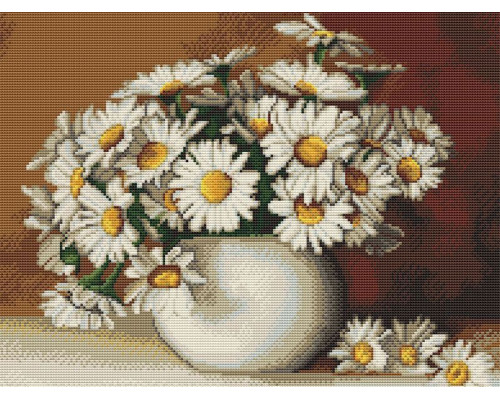 Картины мозаикой 40х50 БУЗИН. САДОВЫЕ РОМАШКИ (квадр. эл-ты) (21 цвет)