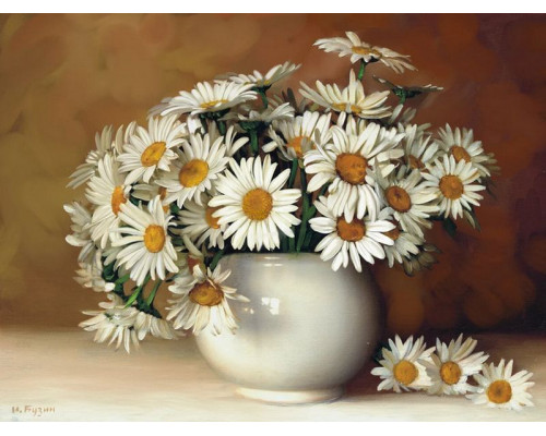 Картины мозаикой 40х50 БУЗИН. САДОВЫЕ РОМАШКИ (квадр. эл-ты) (21 цвет)