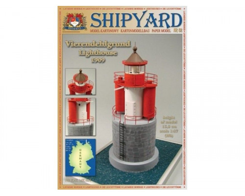 Сборная картонная модель Shipyard маяк Vierendehlgrund Lighthouse (№62), 1/87