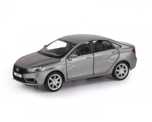 Машина АВТОПАНОРАМА LADA VESTA седан, 1/24,  серый, свет. звук. эффекты, в/к 24,5*12,5*10,5 см