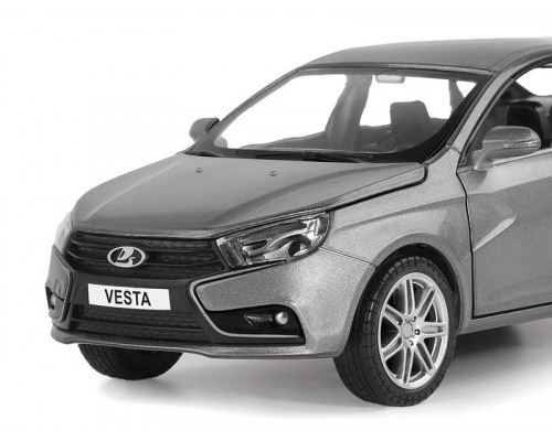 Машина АВТОПАНОРАМА LADA VESTA седан, 1/24,  серый, свет. звук. эффекты, в/к 24,5*12,5*10,5 см