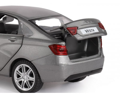 Машина АВТОПАНОРАМА LADA VESTA седан, 1/24,  серый, свет. звук. эффекты, в/к 24,5*12,5*10,5 см