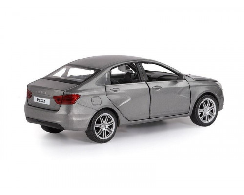 Машина АВТОПАНОРАМА LADA VESTA седан, 1/24,  серый, свет. звук. эффекты, в/к 24,5*12,5*10,5 см