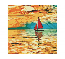 Картина по номерам 30х30  ЛОДОЧКА (15 цветов)