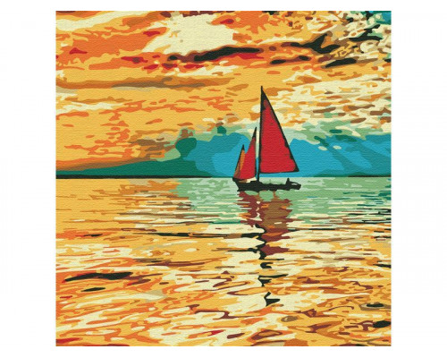 Картина по номерам 30х30  ЛОДОЧКА (15 цветов)