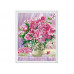 Алмазная мозаика с нанесенной рамкой 40х50 РОЗОВЫЙ БУКЕТ (24 цвета)