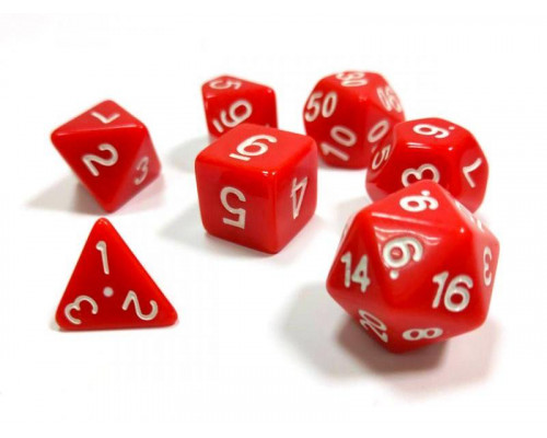 Набор ZVEZDA из 7 красных игровых кубиков для ролевых игр, 7 шт