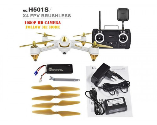 Р/У квадрокоптер Hubsan X4 GPS, FHD + FPV, автовозврат, удержание, следуй за мной, 2.4G (белый)