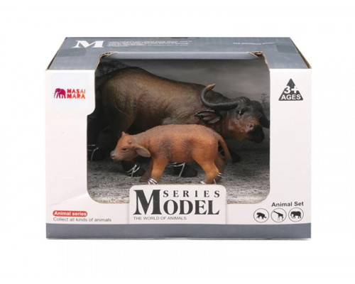 Набор фигурок животных MASAI MARA MM211-115 серии Мир диких животных: Семья буйволов, 2 пр.