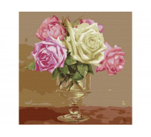 Картина по номерам 30х30 Бузин. В старинной вазочке (21 цвет)