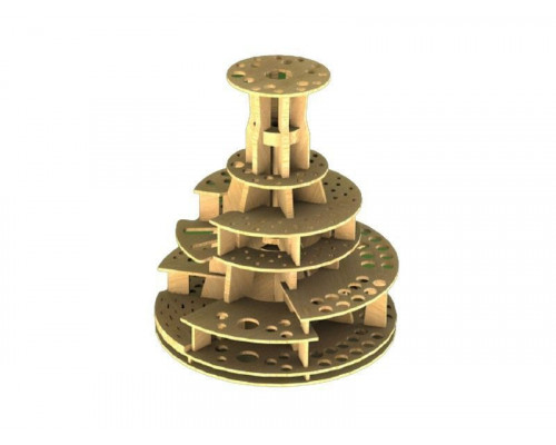 Набор для самостоятельной сборки СВМодель. Органайзер для инструмента деревянный вращ., 102 ячейки