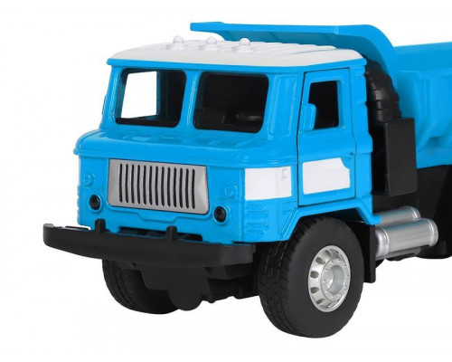 Машина АВТОПАНОРАМА Грузовик, 1/32, голубой, откр. двери, свет, звук, инерция, в/к 24*8*10 см